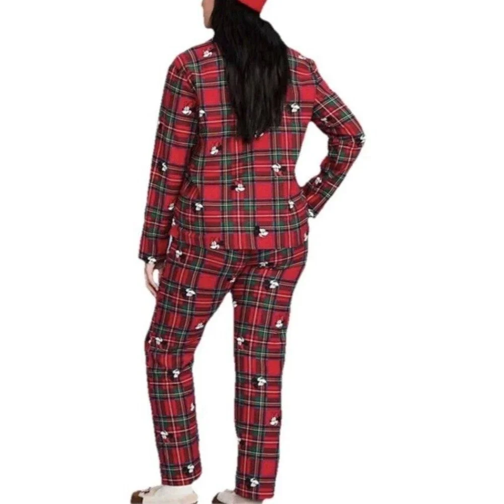 Old Navy x Disney Mickey Mouse & Friends Flannel Pajama Set Womens XS Christmas
